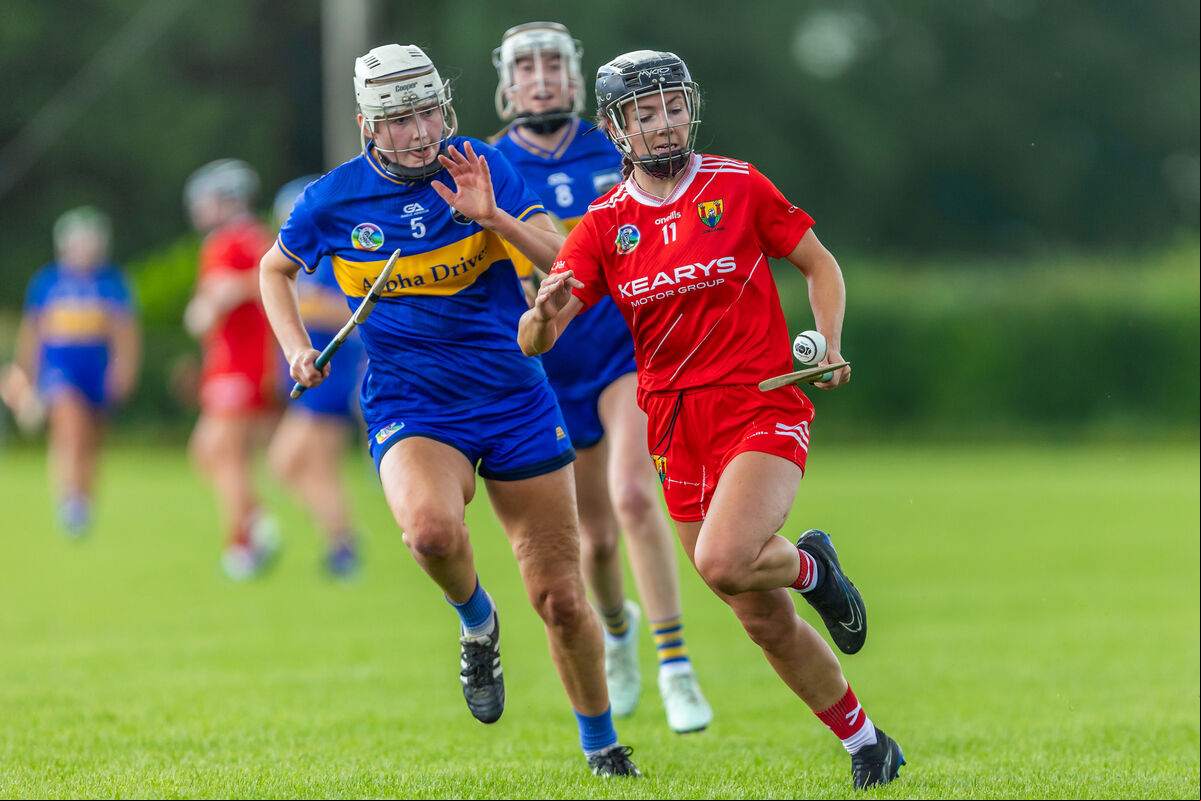 Saoirse McCarthy gets away from Tipperary’s Caoimhe McCarthy during their championship clash last Saturday. Saoirse McCarthy gets away from Tipperary’s Caoimhe McCarthy during their championship clash last Saturday.