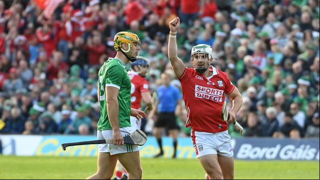 <p>Shane Kingston celebrates a point against Limerick in the the Munster SHC final at TUS Gaelic Grounds. Picture: Eddie O'Hare</p>