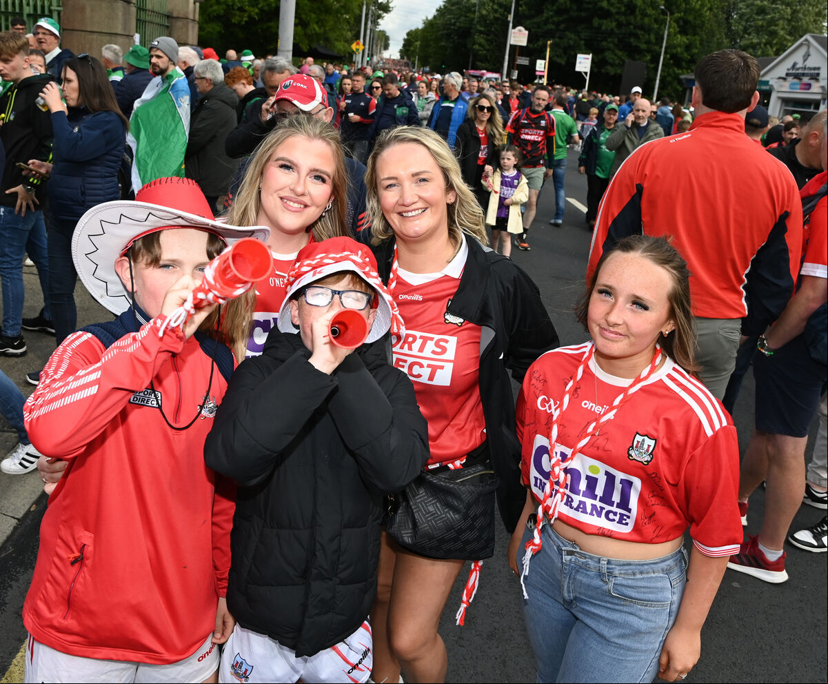 St Finbarrs and Na Piarsaigh fans ing Cork at the Munster SHC final between Cork and Limerick at TUS Gaelic Grounds, Limerick. Picture: Eddie O'Hare St Finbarrs and Na Piarsaigh fans ing Cork at the Munster SHC final between Cork and Limerick at TUS Gaelic Grounds, Limerick. Picture: Eddie O'Hare