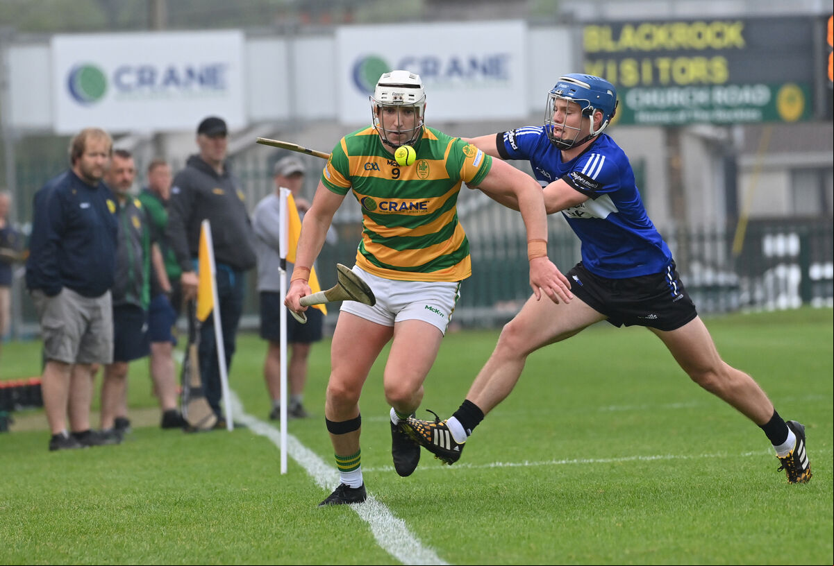 Niall Cashman of Blackrock breaking past his opposite number Cathal McCarthy of Sarsfields. Picture: Dan Linehan Niall Cashman of Blackrock breaking past his opposite number Cathal McCarthy of Sarsfields. Picture: Dan Linehan